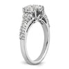 14k White Gold 1 carat Lab Grown Diamond VS/SI+ G+ Complete Cluster Engagement Ring