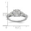 14k White Gold 1 carat Lab Grown Diamond VS/SI+ G+ Complete Cluster Engagement Ring