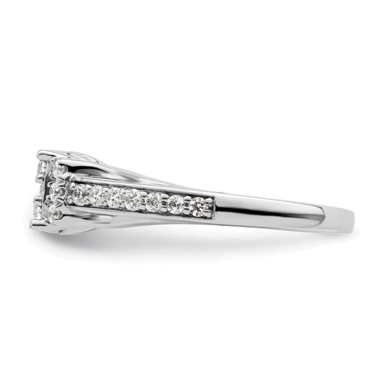 14k White Gold 3/4 carat Lab Grown Diamond VS/SI+ G+ Complete Cluster Engagement Ring