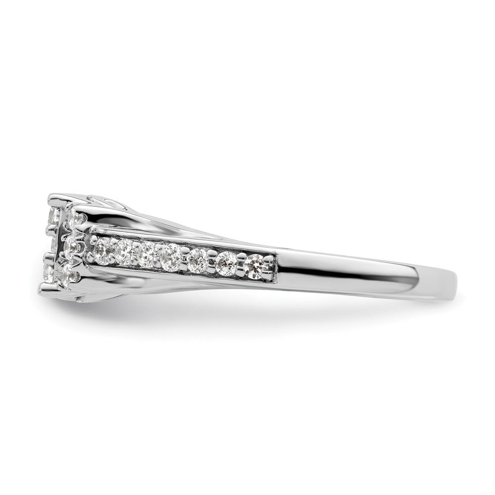 14k White Gold 3/4 carat Lab Grown Diamond VS/SI+ G+ Complete Cluster Engagement Ring
