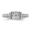 14k White Gold 3/4 carat Lab Grown Diamond VS/SI+ G+ Complete Cluster Engagement Ring