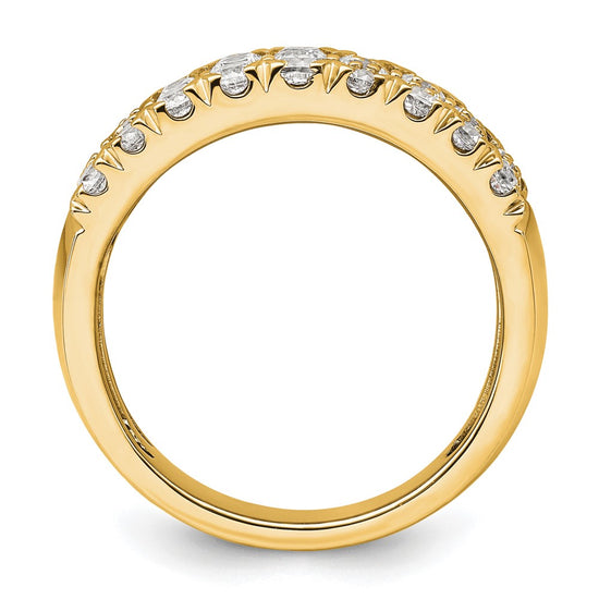 14k 1 1/2 carat Lab Grown Diamond VS/SI+ G+ Complete Triple Row Fashion Band