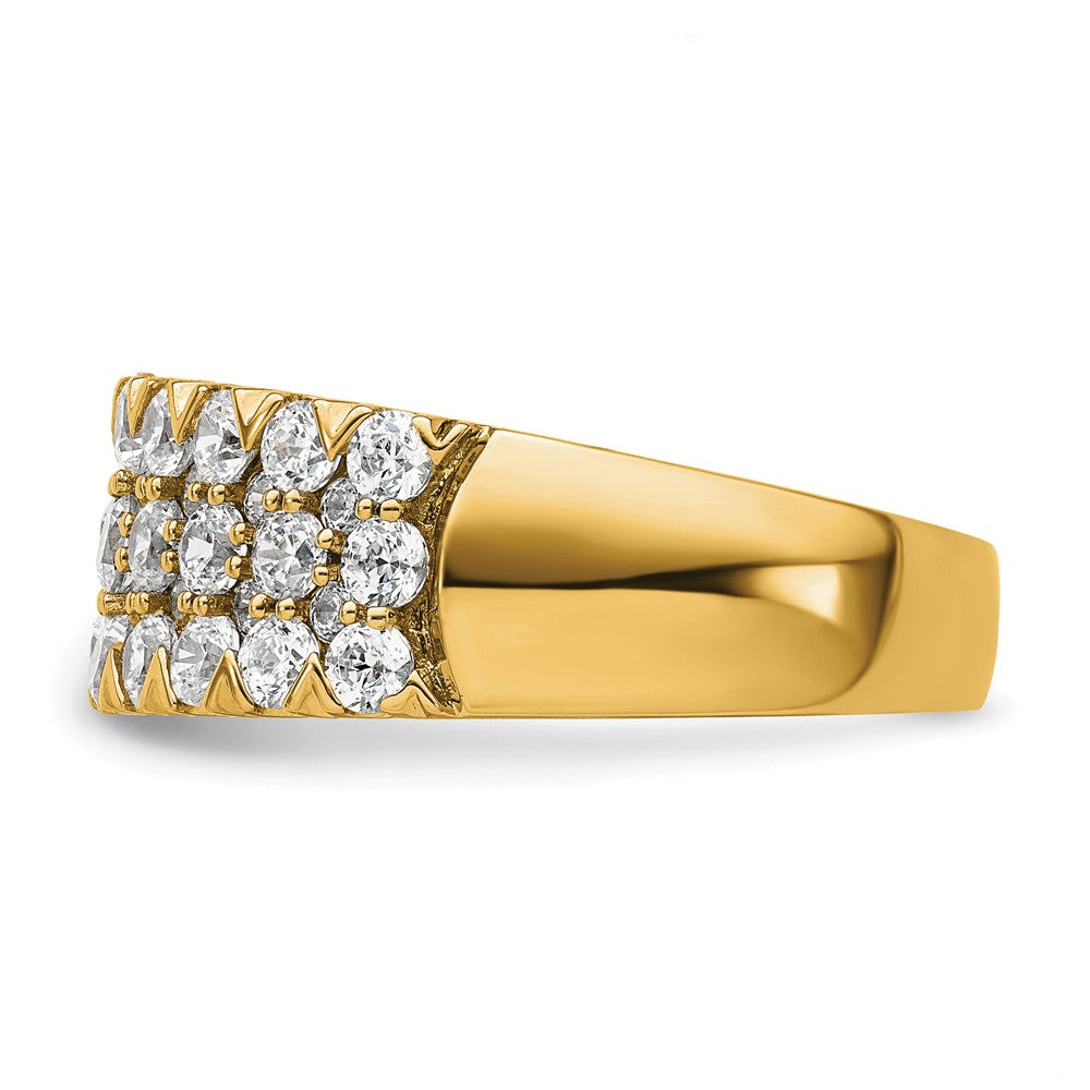14k 1 1/2 carat Lab Grown Diamond VS/SI+ G+ Complete Triple Row Fashion Band