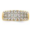 14k 1 1/2 carat Lab Grown Diamond VS/SI+ G+ Complete Triple Row Fashion Band