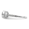 14k White Gold Halo (Holds 1 carat (6.5mm) Round Center Bezel) 3/8 carat Diamond Semi-Mount Engagement Ring