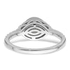 14k White Gold Halo (Holds 1 carat (6.5mm) Round Center Bezel) 3/8 carat Diamond Semi-Mount Engagement Ring