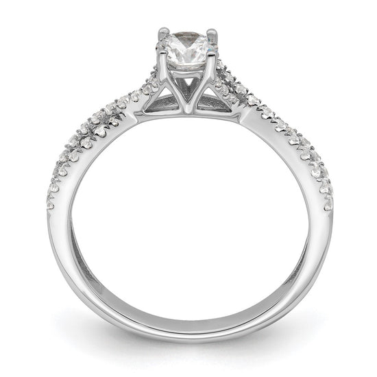 14k White Gold Criss-Cross 5/8 carat tw. Diamond Complete Engagement Ring