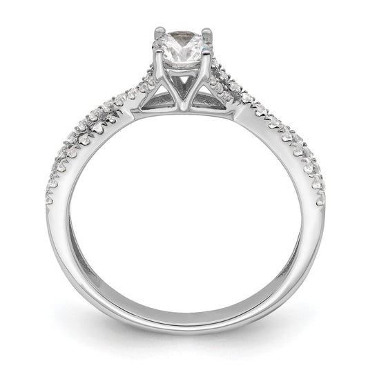 14k White Gold Criss-Cross 5/8 carat tw. Diamond Complete Engagement Ring