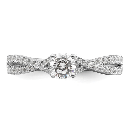 14k White Gold Criss-Cross 5/8 carat tw. Diamond Complete Engagement Ring