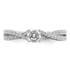 14k White Gold Criss-Cross 5/8 carat tw. Diamond Complete Engagement Ring