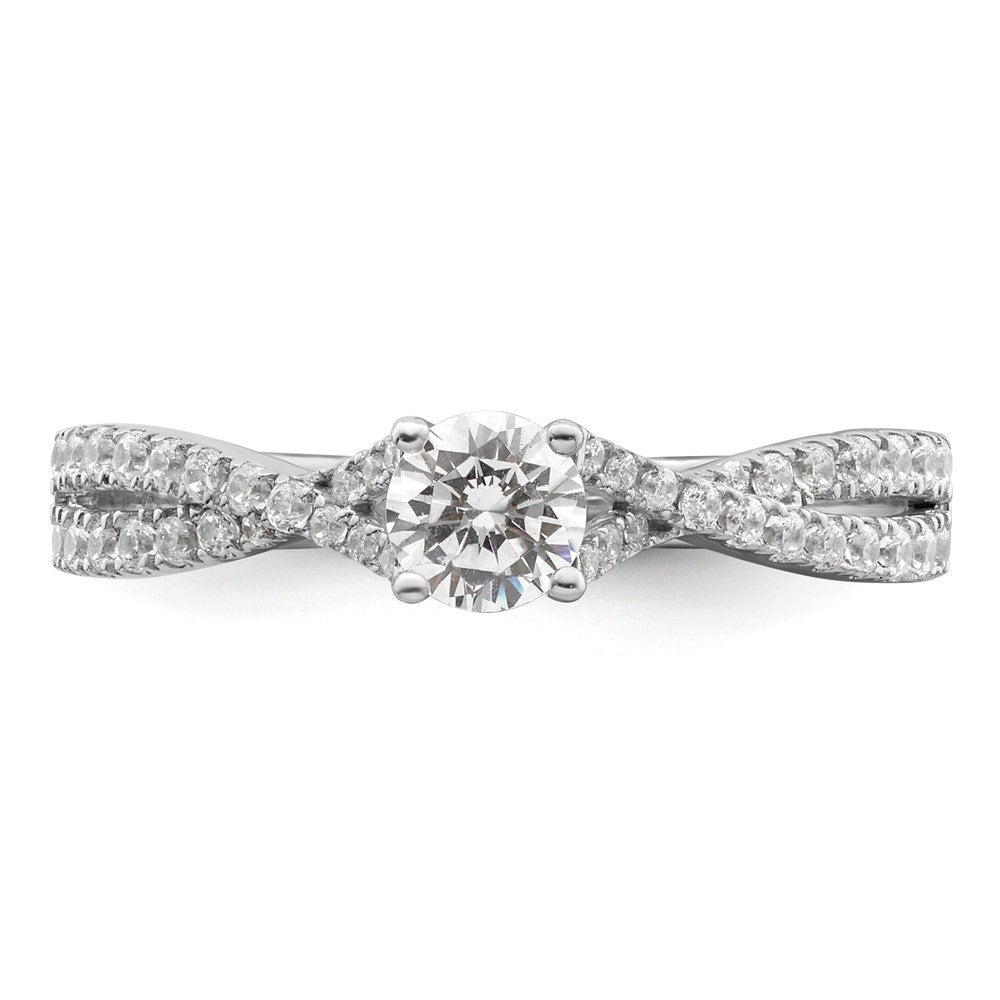 14k White Gold Criss-Cross 5/8 carat tw. Diamond Complete Engagement Ring
