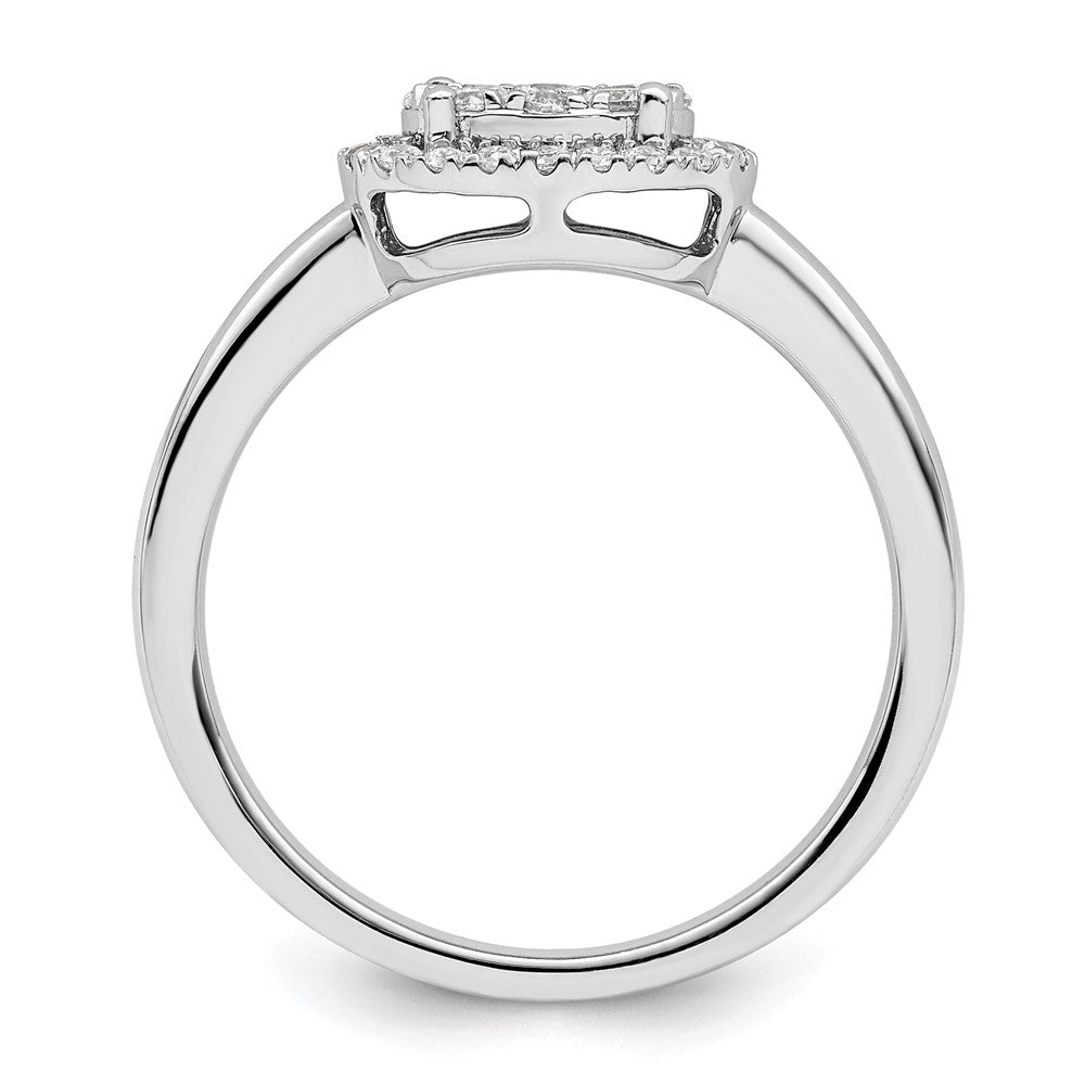 14k White Oval Halo Cluster 1/3 carat Diamond Complete Engagement Ring