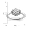 14k White Oval Halo Cluster 1/3 carat Diamond Complete Engagement Ring