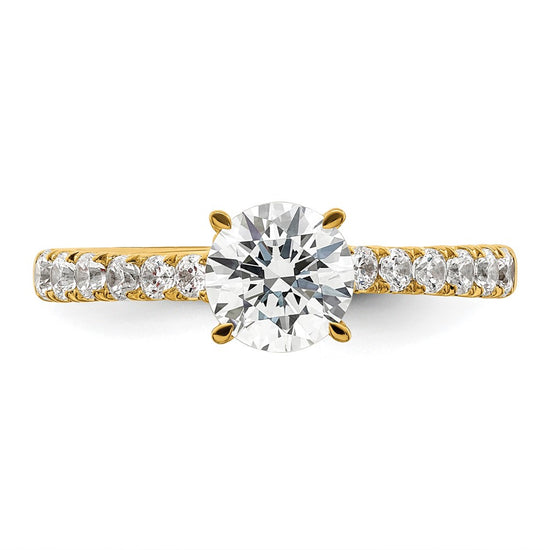 14K Vintage (Holds 1 carat 6.5mm) Round Center) 1/2 carat Diamond Semi-Mount Engagement Ring