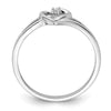 First Promise 14k White Gold Heart .01 carat Round Diamond Complete Promise/Engagement Ring
