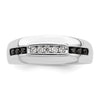 14K White Gold 1/4 carat White and Black Diamond Complete Men's Ring