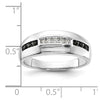 14K White Gold 1/4 carat White and Black Diamond Complete Men's Ring