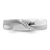 14K White Gold 3-Stone Satin and Polished 1/20 carat Diamond Complete Men's Band