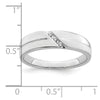 14K White Gold 3-Stone Satin and Polished 1/20 carat Diamond Complete Men's Band