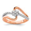 14k Two-Tone Rose and White Gold 1/3 carat Lab Grown Diamond VS/SI+ G+ Complete Fashion Ring