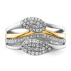 14k Two-Tone 3/8 carat Lab Grown Diamond VS/SI+ G+ Complete Fashion Ring