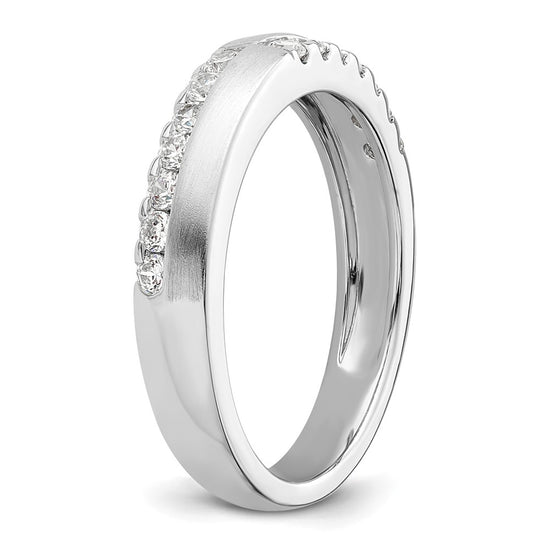 14k White Gold 3/8 carat Lab Grown Diamond VS/SI+ G+ Complete Band
