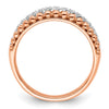 14k Two-tone Rose and White Gold 1/4 carat Lab Grown Diamond VS/SI+ G+ Complete Band