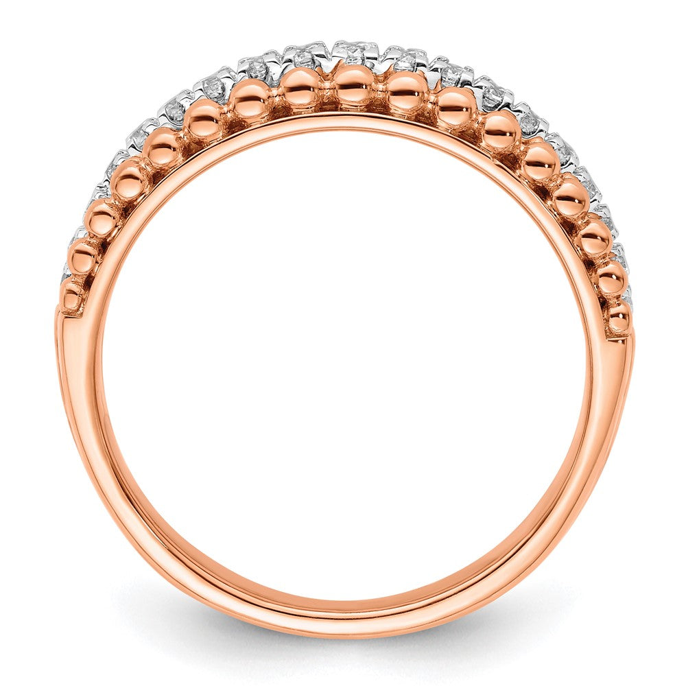 14k Two-tone Rose and White Gold 1/4 carat Lab Grown Diamond VS/SI+ G+ Complete Band