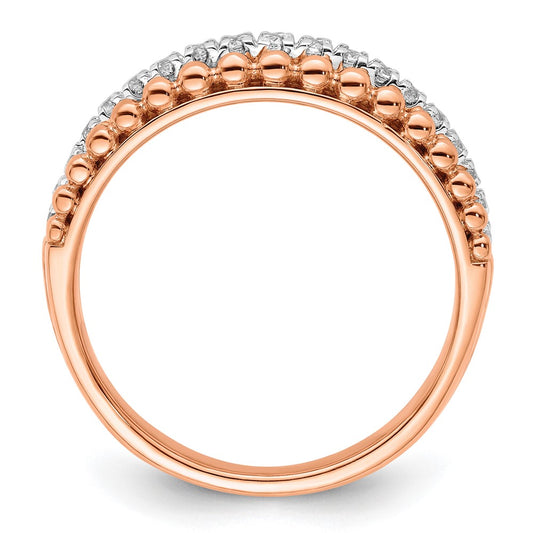 14k Two-tone Rose and White Gold 1/4 carat Lab Grown Diamond VS/SI+ G+ Complete Band