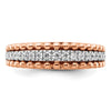 14k Two-tone Rose and White Gold 1/4 carat Lab Grown Diamond VS/SI+ G+ Complete Band