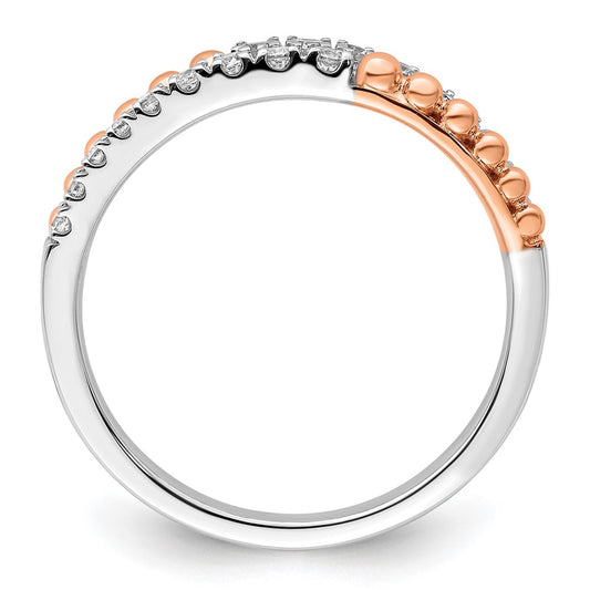 14k Two-tone Rose and White Gold 1/3 carat Lab Grown Diamond VS/SI+ G+ Complete Band