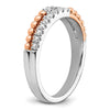 14k Two-tone Rose and White Gold 1/3 carat Lab Grown Diamond VS/SI+ G+ Complete Band