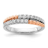 14k Two-tone Rose and White Gold 1/3 carat Lab Grown Diamond VS/SI+ G+ Complete Band