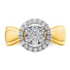 14k Two-tone 1/2 carat Lab Grown Diamond VS/SI+ G+ Complete Cluster Engagement Ring