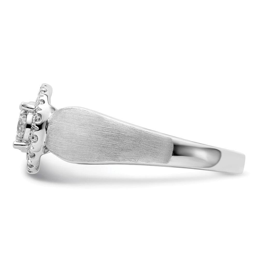 14k White Gold 1/2 carat Lab Grown Diamond VS/SI+ G+ Complete Cluster Engagement Ring