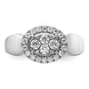 14k White Gold 1/2 carat Lab Grown Diamond VS/SI+ G+ Complete Cluster Engagement Ring
