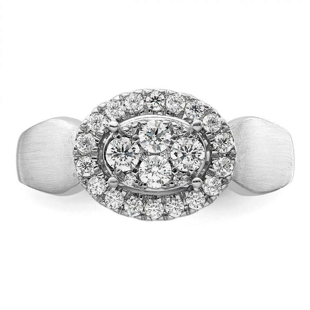 14k White Gold 1/2 carat Lab Grown Diamond VS/SI+ G+ Complete Cluster Engagement Ring