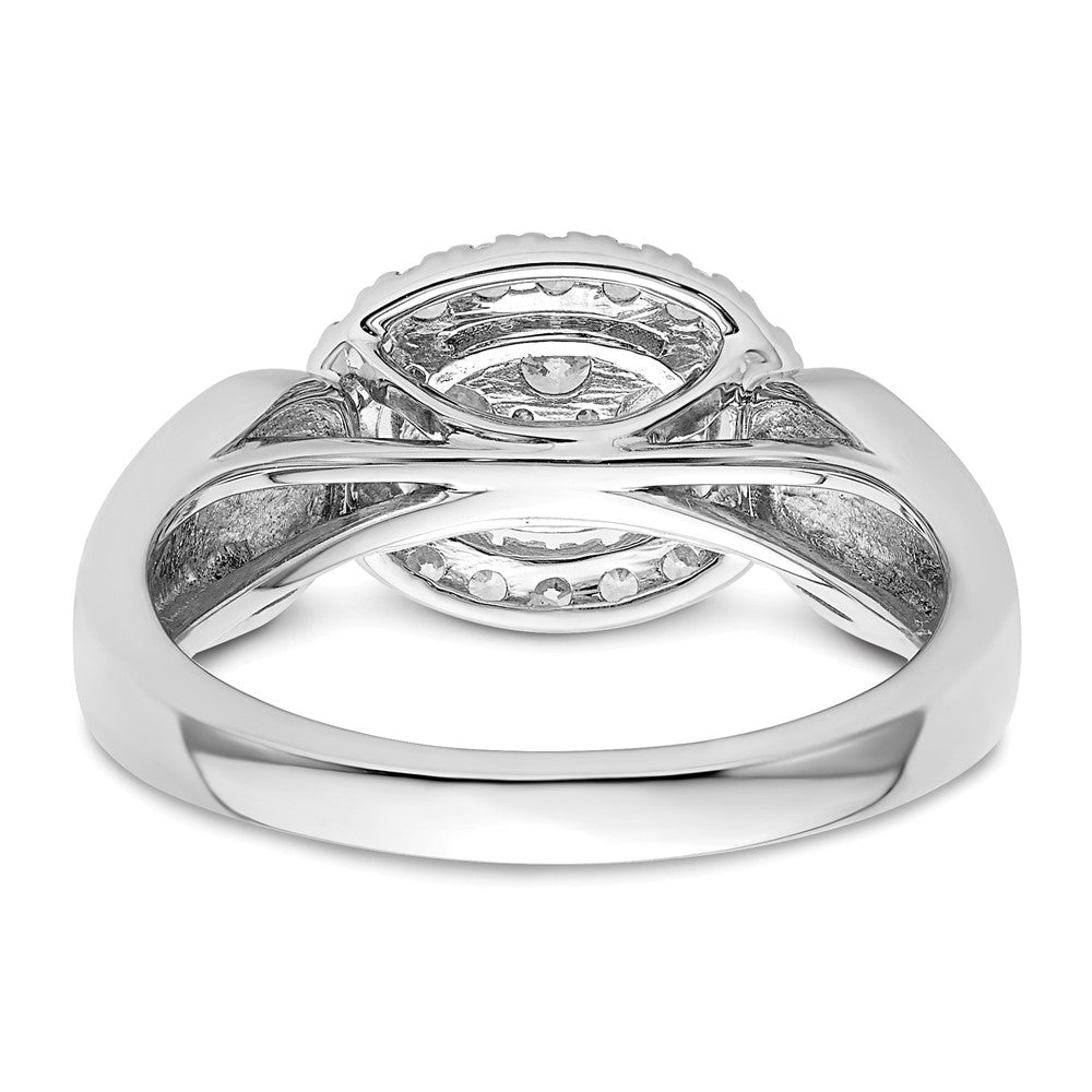 14k White Gold 1/2 carat Lab Grown Diamond VS/SI+ G+ Complete Cluster Engagement Ring