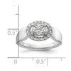 14k White Gold 1/2 carat Lab Grown Diamond VS/SI+ G+ Complete Cluster Engagement Ring