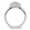 14k Two-tone 1/2 carat Lab Grown Diamond VS/SI+ G+ Complete Cluster Engagement Ring