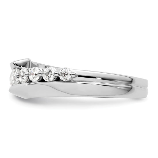 14k White Gold 1/2 carat Lab Grown Diamond VS/SI+ G+ Complete Band