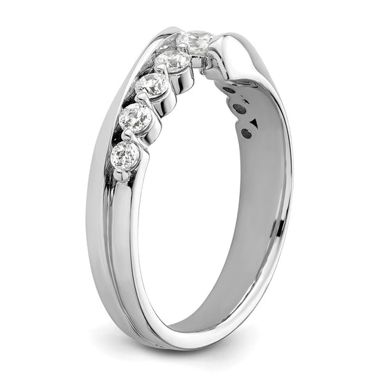 14k White Gold 1/2 carat Lab Grown Diamond VS/SI+ G+ Complete Band