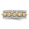 14k Two-tone 7/8 carat Lab Grown Diamond VS/SI+ G+ Complete Band