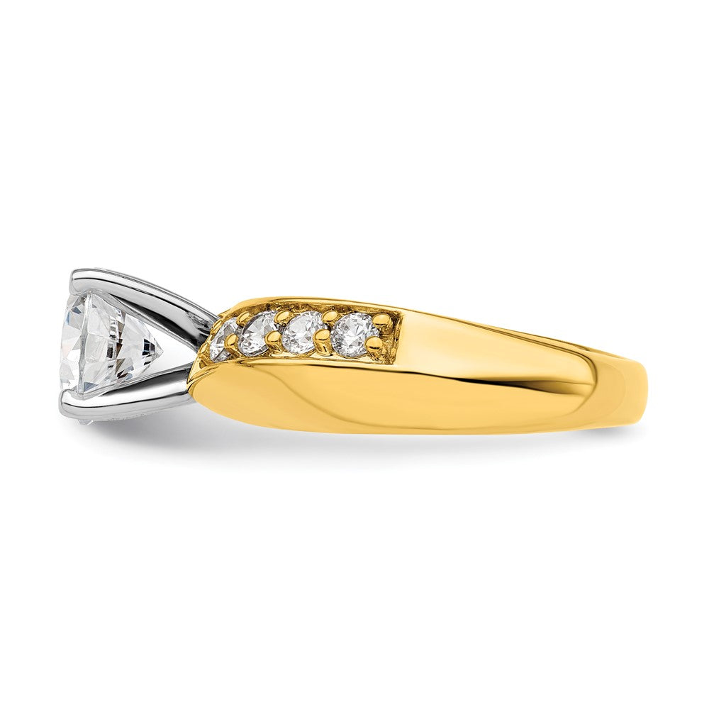 14k White Gold 1/2 carat Lab Grown Diamond VS/SI+ G+ 1 1/2 carat center Round Semi Mount Engagement Ring