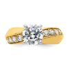 14k White Gold 1/2 carat Lab Grown Diamond VS/SI+ G+ 1 1/2 carat center Round Semi Mount Engagement Ring