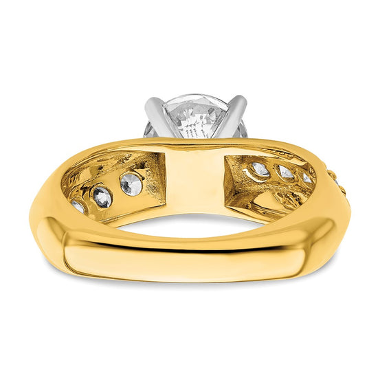 14k White Gold 1/2 carat Lab Grown Diamond VS/SI+ G+ 1 1/2 carat center Round Semi Mount Engagement Ring