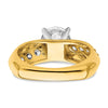 14k White Gold 1/2 carat Lab Grown Diamond VS/SI+ G+ 1 1/2 carat center Round Semi Mount Engagement Ring