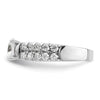 14k White Gold 1 1/10 carat Lab Grown Diamond VS/SI+ G+ 1 carat Center Round Semi Mount Shared Prong Engagement Ring