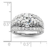 14k White Gold 1 3/8 carat Lab Grown Diamond VS/SI+ G+ 1 1/2 carat Center Round Semi Mount Shared Prong Engagement Ring
