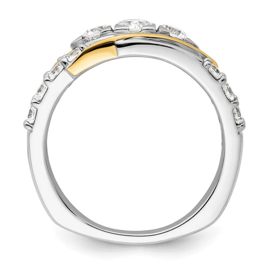 14k Two-Tone 1 1/6 carat Lab Grown Diamond VS/SI+ G+ Complete Fashion Ring